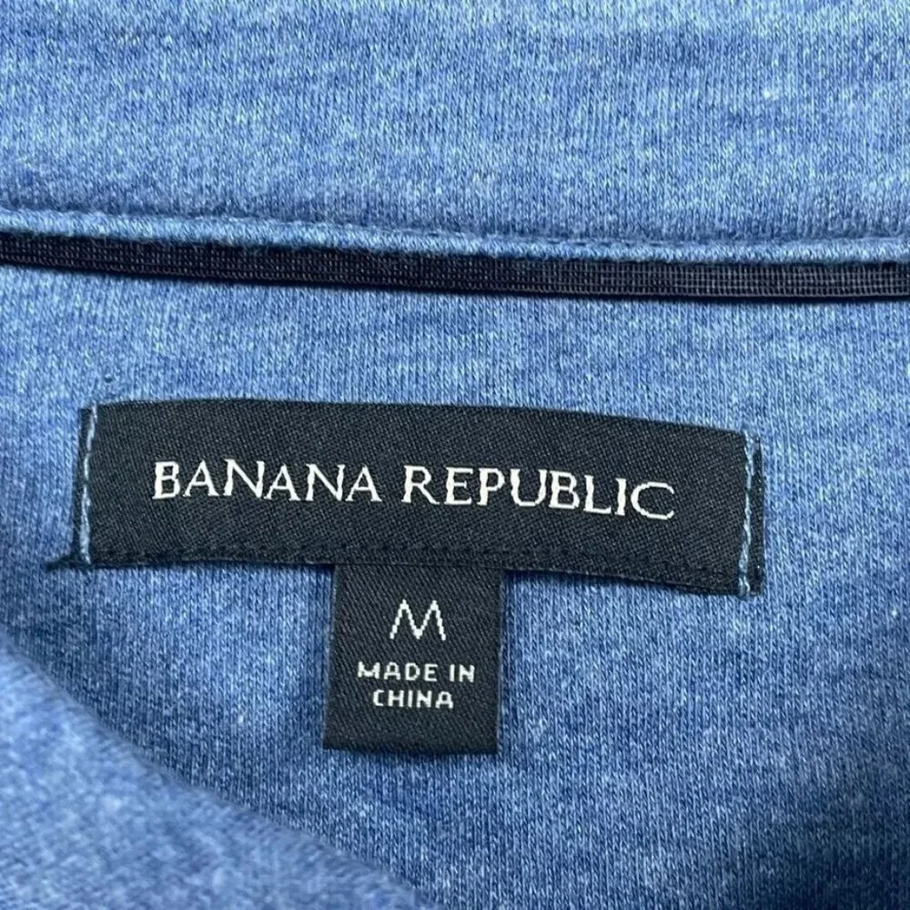💥 Banana Republic Luxe Touch Performance Polo Shirt M Blue New d0722